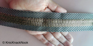Indian Lace Black Trim Stripes Embroidered Lace Trim 38mm Wide, Trimming, Decorative Ribbon